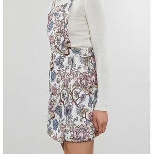 Topshop Kleider Tapestry Floral Beige Overall Wrap Mini Dress